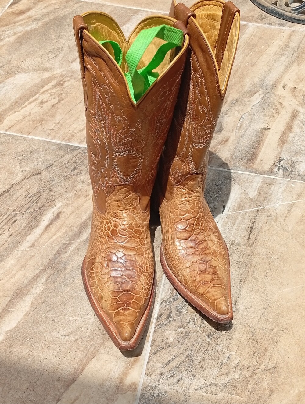 Pre Ban Unbranded Sea Turtle Western Pointed Toe Cowboy Boots - Brown - Picture 14 of 15